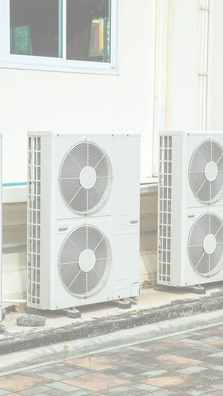 Air conditioner hanging on the wall close up
